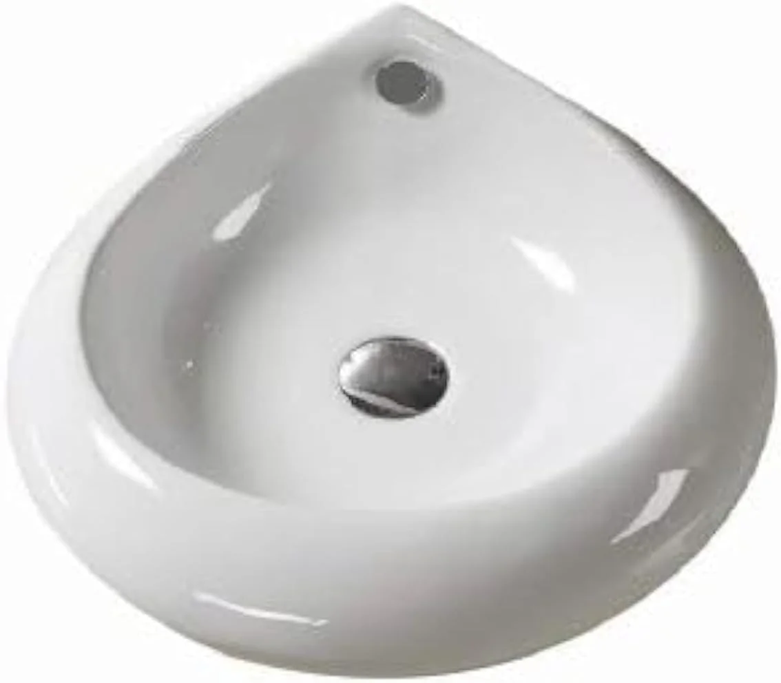 روشویی رومیزی طرح چشم نورک مناسب حمام | روشویی رومیزی مناسب اتاق نشیمن | روشویی کانترتاپ | سینک سرامیکی رومیزی حمام (47 x 47 x 20 سانتی متر) (سفید)