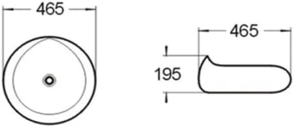 روشویی رومیزی طرح چشم نورک مناسب حمام | روشویی رومیزی مناسب اتاق نشیمن | روشویی کانترتاپ | سینک سرامیکی رومیزی حمام (47 x 47 x 20 سانتی متر) (سفید)