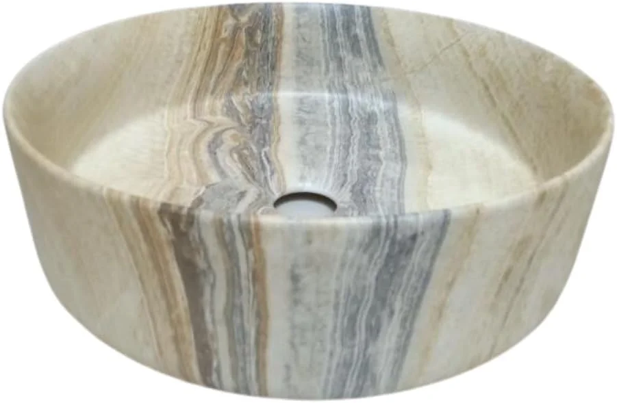 روشویی روکار سرامیکی 36x36x12 سانتی متر، طرح قهوه ای و خاکستری