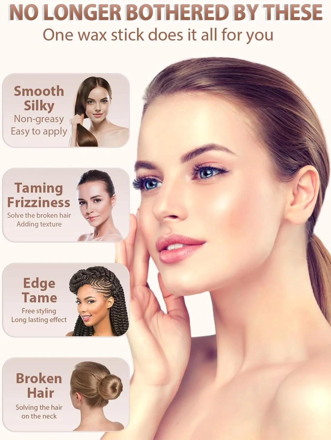 استیک واکس مو AnWoor برای موهای وز شده - حالت دهنده مو و پماد صاف کننده برای کودکان، زنان و دختران - 1 عدد