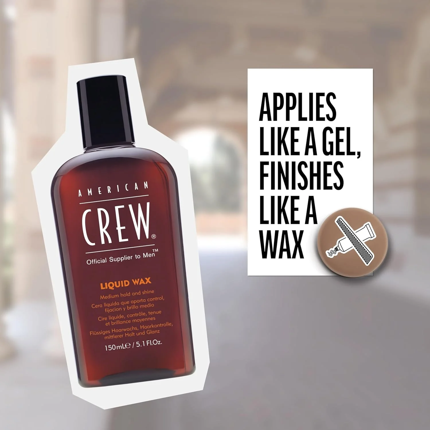 وکس موی مردانه امریکن کریو، وکس مایع، نگهدارنده متوسط با درخشش متوسط، 150 میلی لیتر