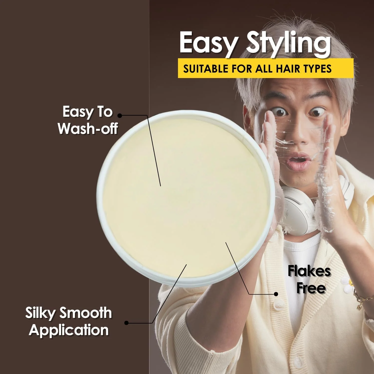 واکس مو نیترو APESTOMEN EVOLUTION IN MODERN MAN برای حالت دهی قوی و درخشش کم (76.5 گرم) - واکس مو مردانه - برای موهای صاف، ضخیم و مجعد - مدل موی شیک پمپادور کوئیف