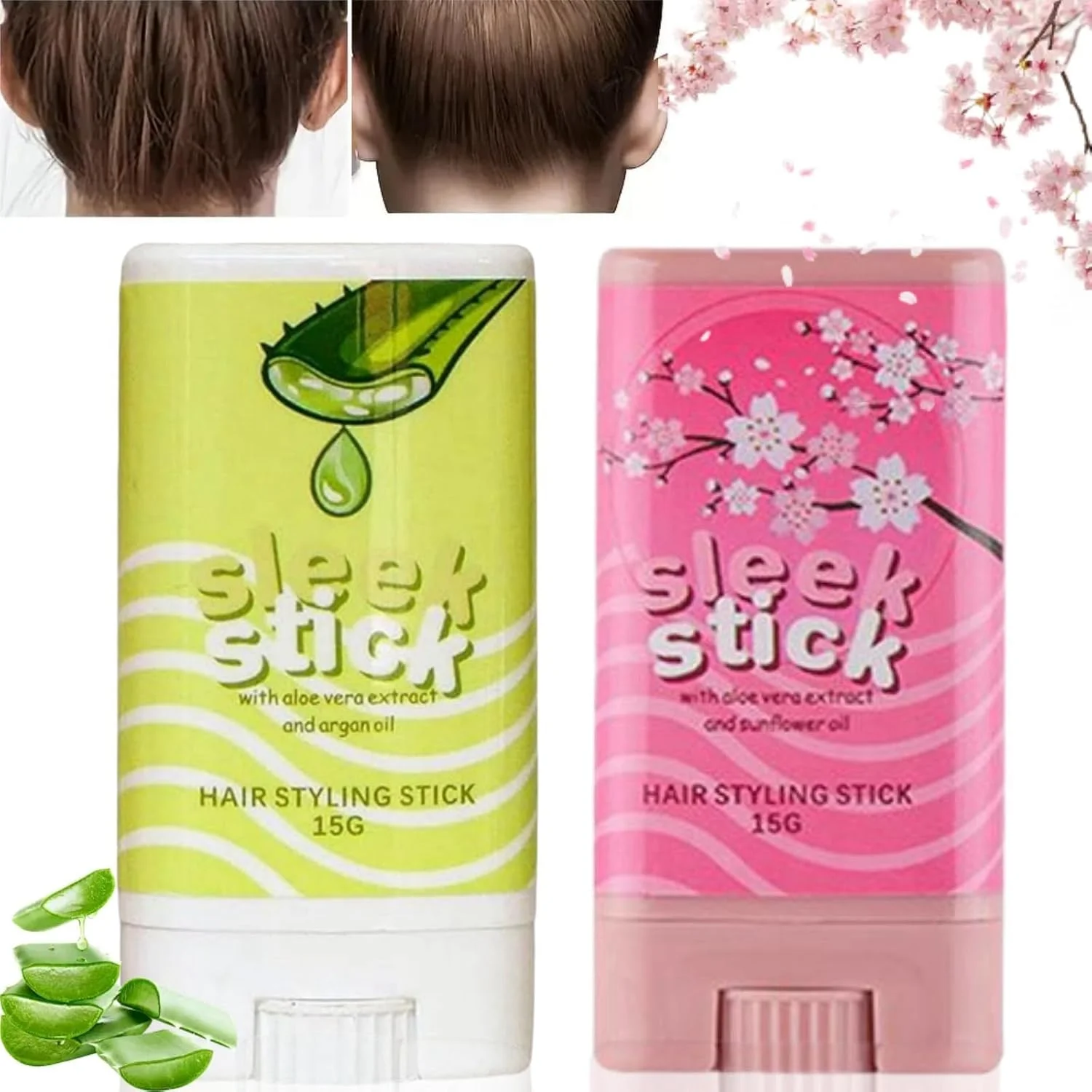 استیک واکس مو، استیک واکس برای کنترل موهای وز و لبه های مو، ژل مو، پماد ضد وز و غیر چرب برای موهای وز، لبه های مو و کلاه گیس - حالت دهنده بادوام، نگهدارنده قوی - حمل آسان (2 عدد 15 گرمی)