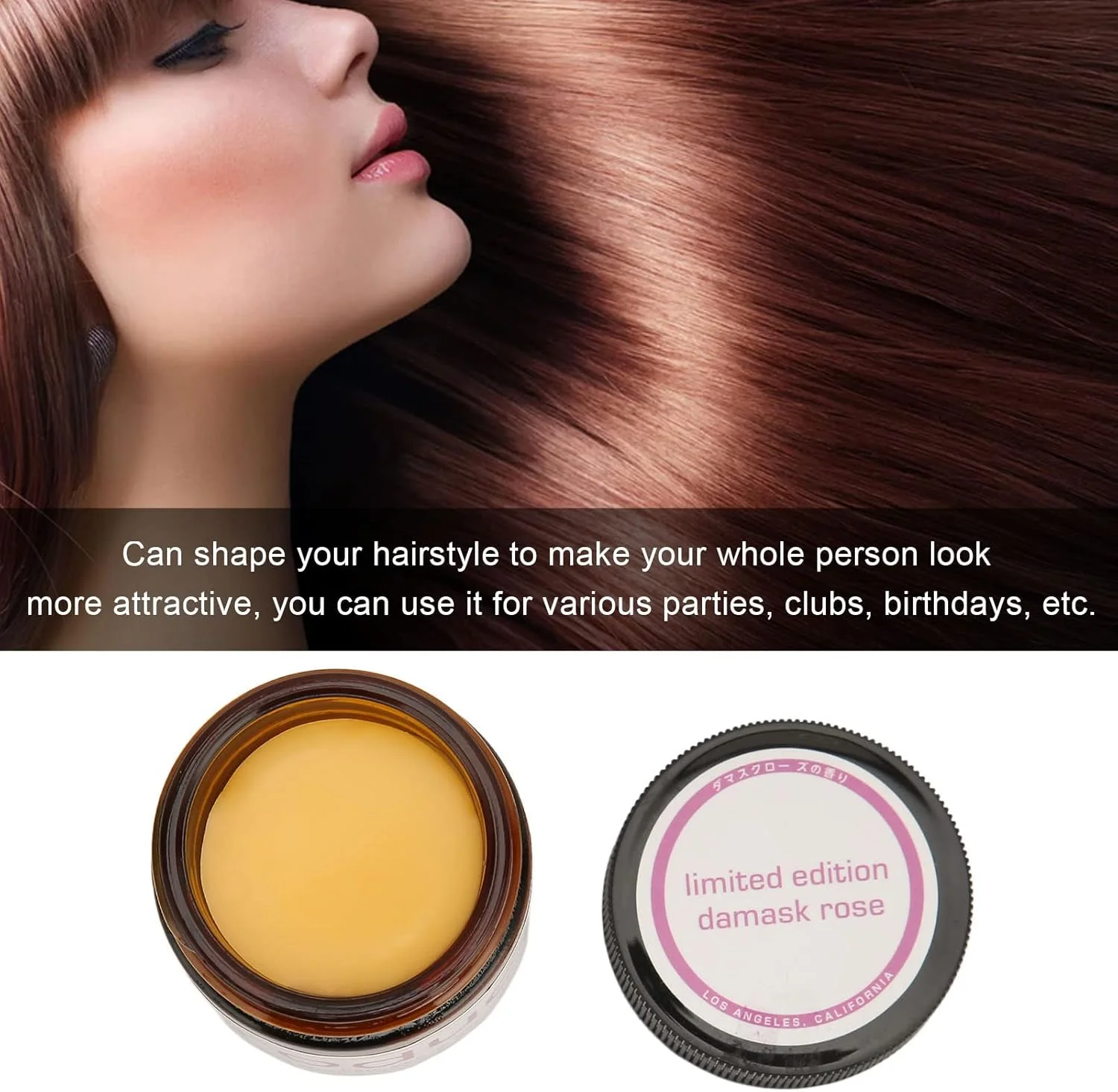 واکس مو با رایحه گل رز، واکس حالت دهنده موی ارگانیک، واکس مغذی مو، واکس حالت دهنده مو برایCosplay، غیر چرب، مناسب برای انواع مو، کرم حالت دهنده فوری مو، پماد مو