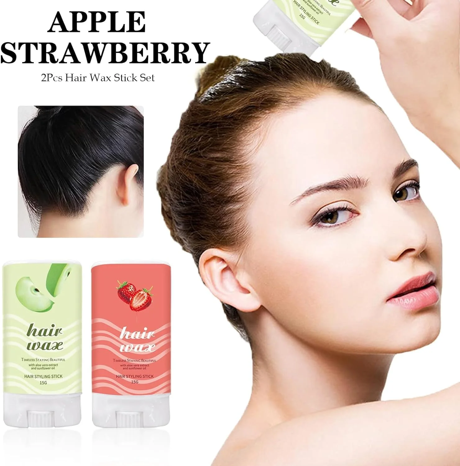 استیک واکس مو KASTWAVE برای کنترل موهای وز و خرده مو، پماد مو میوه ای ضد وز و غیر چرب، ست ژل حالت دهنده سریع برای صاف کردن کلاه گیس مو برای زنان