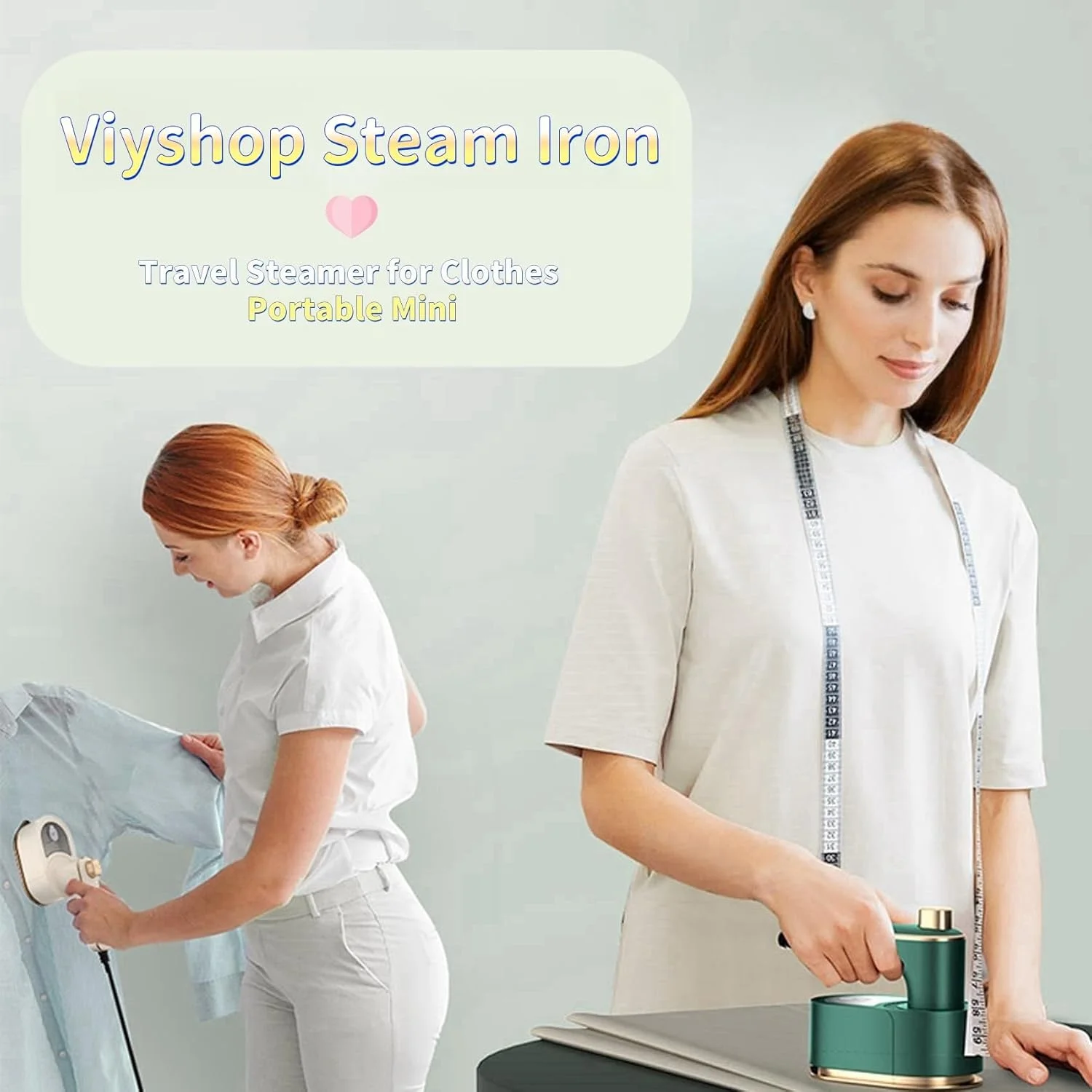 اتو بخار Whimsyard، اتو چرخشی لباس، اتو بخار قابل حمل، اتو برقی کوچک دستی 2 در 1، اتو بخار مسافرتی کوچک، تاشو، قابل استفاده به صورت خشک و مرطوب (سبز)