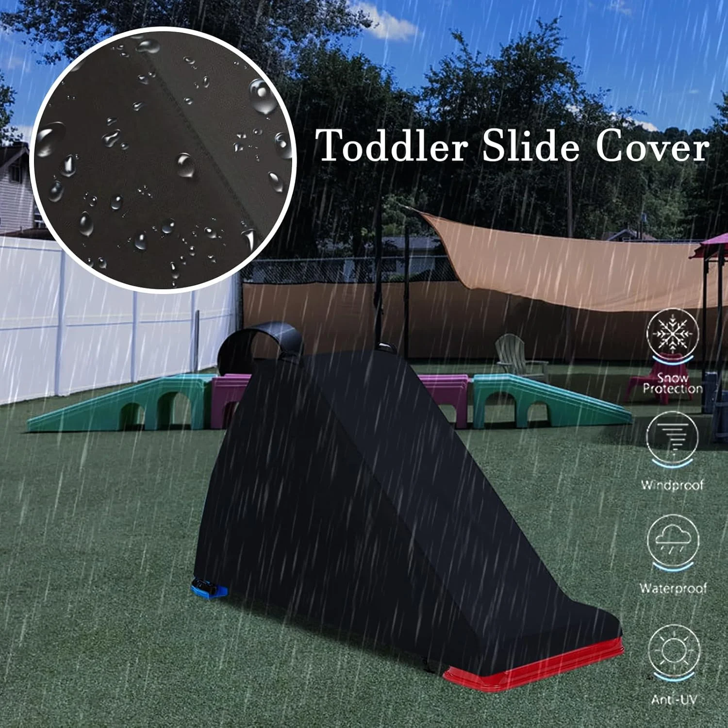 روکش سرسره کودک | پوشش ضد آب برای سرسره های داخل خانه، پوشش محافظ تجهیزات زمین بازی برای محوطه بازی، حیاط خلوت، چمن، حیاط، باغ و فضای باز روکش سرسره کودک | پوشش ضد آب برای سرسره های داخل خانه، پوشش محافظ تجهیزات زمین بازی برای محوطه بازی، حیاط خلوت، چمن، حیاط، باغ و فضای باز