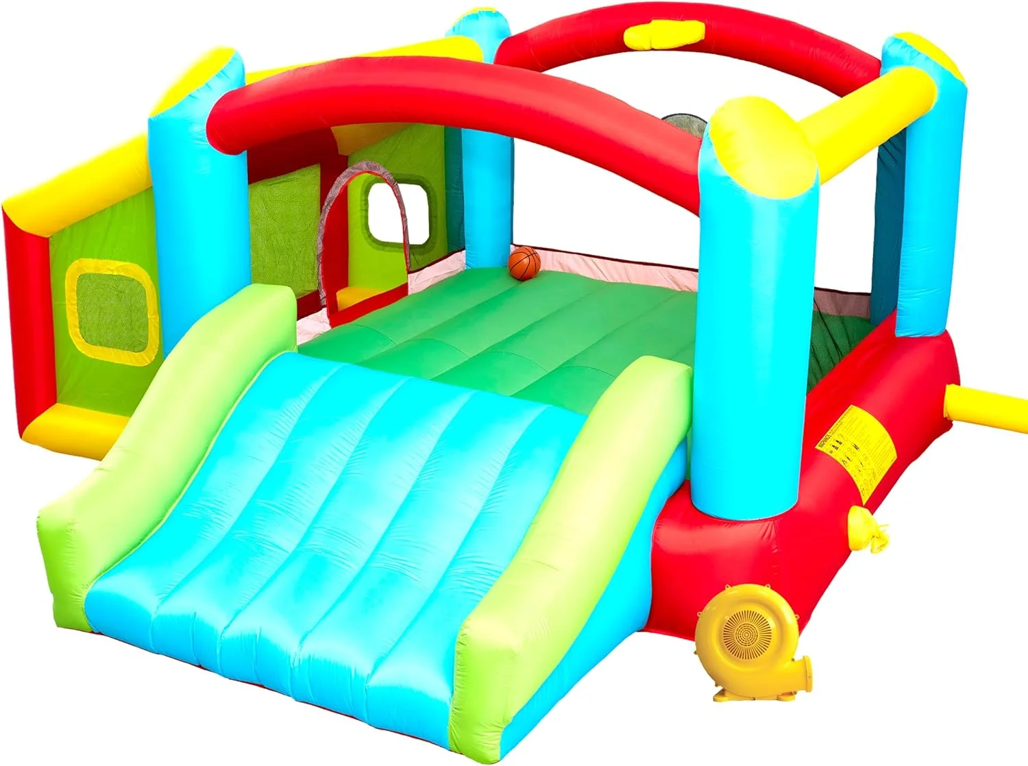 قلعه بادی جامپینگ WELLFUNTIME، سرسره بادی به همراه دمنده هوا، قلعه پرش کودکان با سرسره، استخر توپ و بازی دارت، 363x348x173 سانتی متر قلعه بادی جامپینگ WELLFUNTIME، سرسره بادی به همراه دمنده هوا، قلعه پرش کودکان با سرسره، استخر توپ و بازی دارت، 363x348x173 سانتی متر