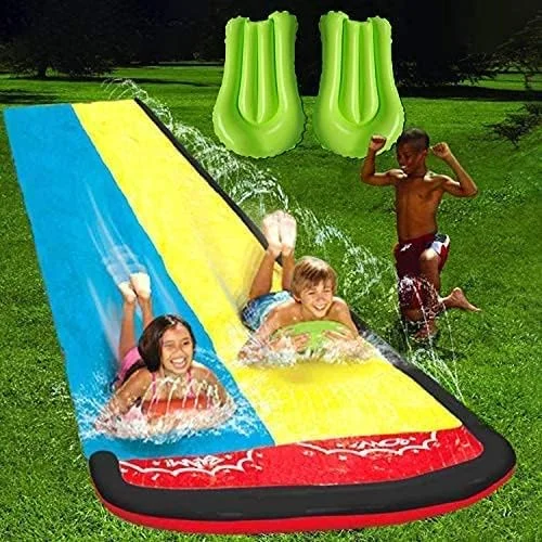 سرسره آبی چمن V&U Virtetic برای کودکان و بزرگسالان - مسیرهای مسابقه غول پیکر باغ و حیاط خلوت و استخر آب پاش، سرسره های آبی 4.8 متری با پد محافظ سرسره آبی چمن V&U Virtetic برای کودکان و بزرگسالان - مسیرهای مسابقه غول پیکر باغ و حیاط خلوت و استخر آب پاش، سرسره های آبی 4.8 متری با پد محافظ