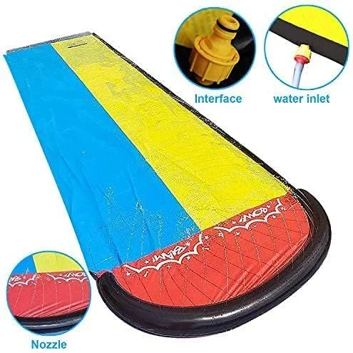 سرسره آبی چمن V&U Virtetic برای کودکان و بزرگسالان - مسیرهای مسابقه غول پیکر باغ و حیاط خلوت و استخر آب پاش، سرسره های آبی 4.8 متری با پد محافظ سرسره آبی چمن V&U Virtetic برای کودکان و بزرگسالان - مسیرهای مسابقه غول پیکر باغ و حیاط خلوت و استخر آب پاش، سرسره های آبی 4.8 متری با پد محافظ