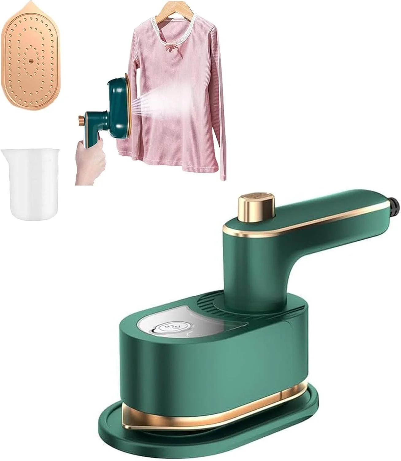 اتو بخار هندرووا، اتو بخار کوچک هندرووا، اتو بخار مسافرتی کوچک هندرووا، بخارگر مسافرتی قابل حمل برای لباس، مناسب برای منزل، سفر و کار، اتو بخار با قابلیت چرخش 180 درجه (سبز)