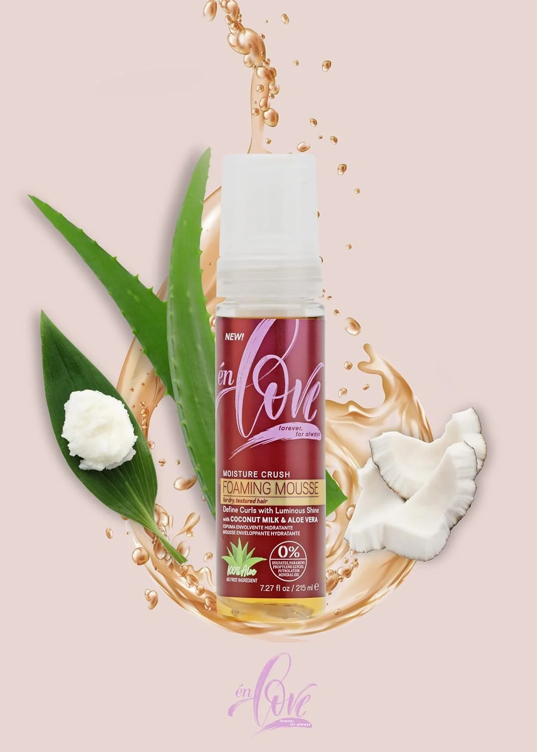 موس فومینگ آبرسان مو én love با شیر نارگیل طبیعی و آلوئه ورا خالص | آبرسانی عمیق و درخشش | ایجاد بافت های نرم، حالت دهی فرها، بافت های پیچشی و لوله ای | ضد شکستگی | ضد وز | موس فومینگ آبرسان مو én love با شیر نارگیل طبیعی و آلوئه ورا خالص | آبرسانی عمیق و درخشش | ایجاد بافت های نرم، حالت دهی فرها، بافت های پیچشی و لوله ای | ضد شکستگی | ضد وز |