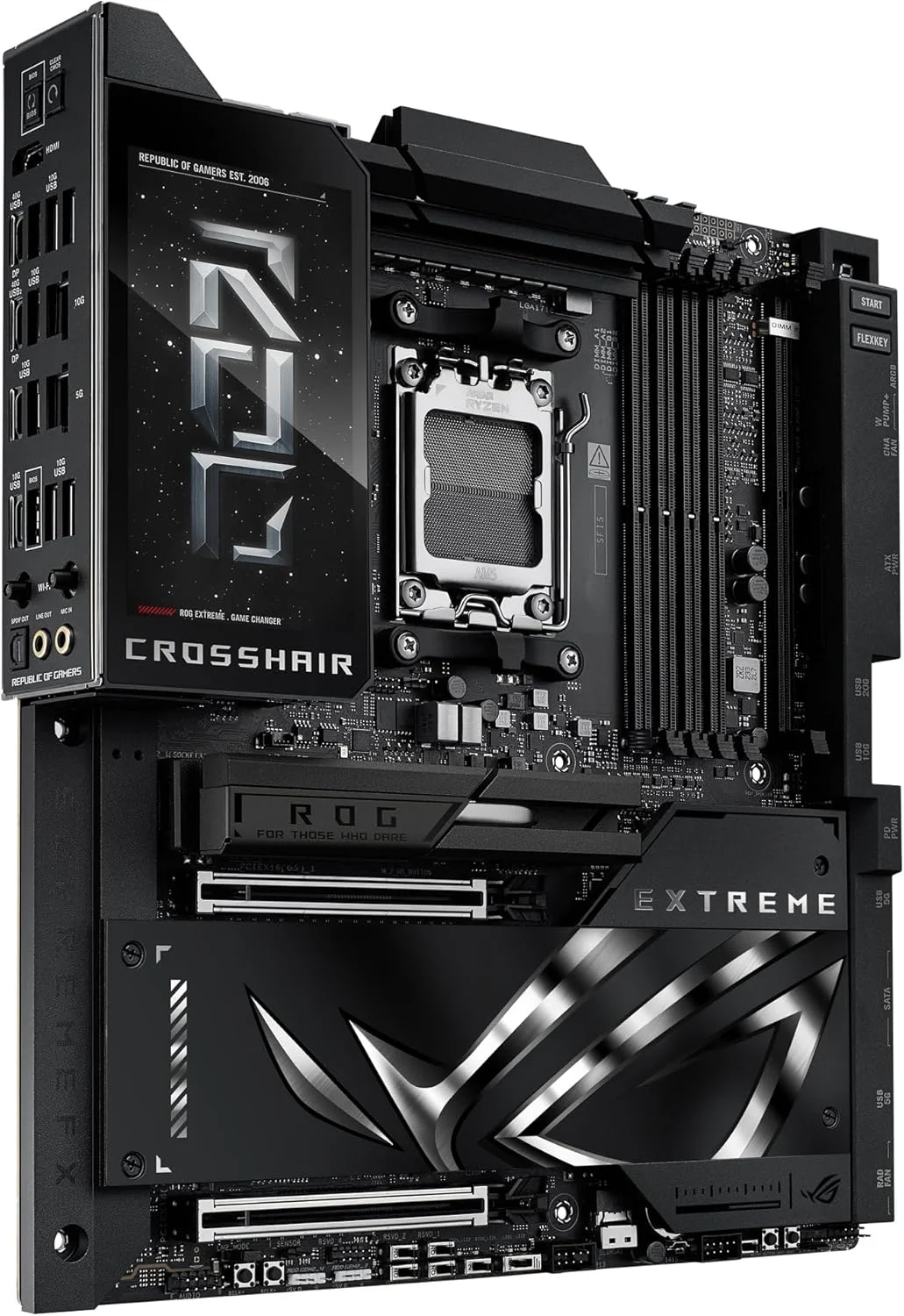 مادربرد گیمینگ ایسوس ROG Crosshair X870E Extreme سوکت AMD AM5 (Ryzen 9000، E-ATX، 3X PCIe 5.0، 2x PCIe 4.0، حافظه DDR 5، WiFi 7، اورکلاک هوش مصنوعی، PCIe Q Release، Aura Sync) مادربرد گیمینگ ایسوس ROG Crosshair X870E Extreme سوکت AMD AM5 (Ryzen 9000، E-ATX، 3X PCIe 5.0، 2x PCIe 4.0، حافظه DDR 5، WiFi 7، اورکلاک هوش مصنوعی، PCIe Q Release، Aura Sync)