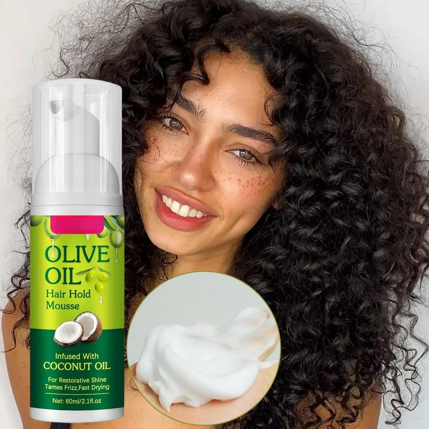 موس حالت دهنده مو آزونه، موس حالت دهنده مو با روغن زیتون، موس موی مرطوب کننده طبیعی، موس موی فر کنترل کننده وز، موس نگهدارنده صاف و بادوام، چند منظوره