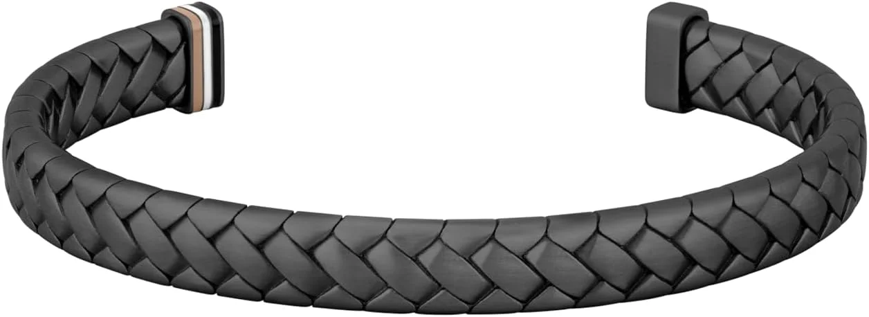 دستبند مردانه هوگو باس با روکش یونیزه فولاد مشکی