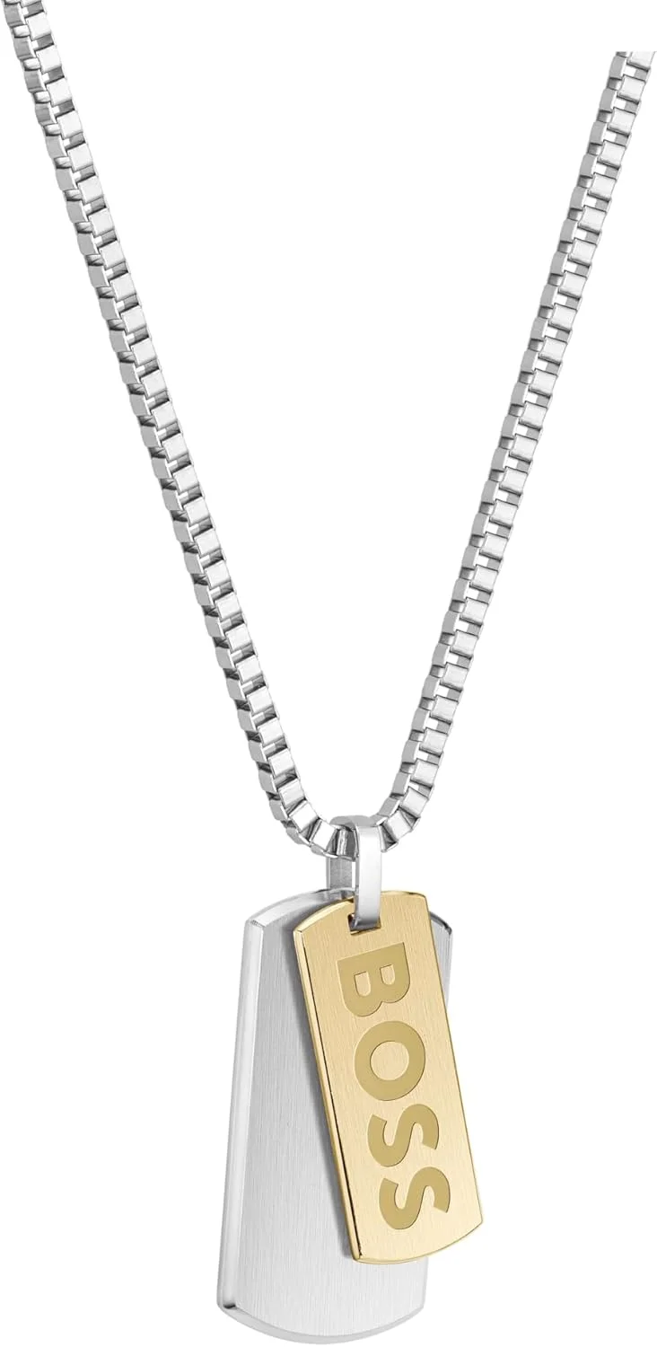 زیورآلات مردانه باس، مجموعه Devon، گردنبند یا دستبند استیل دو رنگ زیورآلات مردانه باس، مجموعه Devon، گردنبند یا دستبند استیل دو رنگ