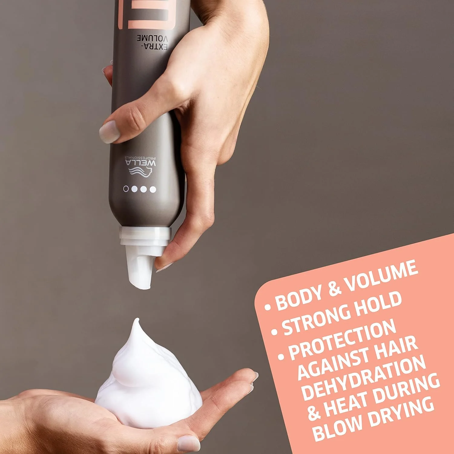 موس حالت دهنده مو حجم دهنده قوی ایمی ولا پروفشنالز با محافظت حرارتی، 75 میلی لیتر، سفید