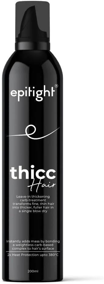 موس حجم دهنده مو اپی تایت مدل Thicc Hair، فرمولاسیون کربوهیدراتی سبک، مناسب موهای نازک برای افزایش ضخامت و پرپشتی، مناسب انواع مو، مواد اولیه 100% طبیعی، درمان بدون نیاز به آبکشی، محافظت دوگانه در برابر حرارت تا 193 درجه سانتیگراد، مخصوص بانوان، 200 میلی لیتر