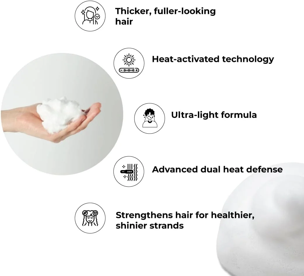 موس حجم دهنده مو اپی تایت مدل Thicc Hair، فرمولاسیون کربوهیدراتی سبک، مناسب موهای نازک برای افزایش ضخامت و پرپشتی، مناسب انواع مو، مواد اولیه 100% طبیعی، درمان بدون نیاز به آبکشی، محافظت دوگانه در برابر حرارت تا 193 درجه سانتیگراد، مخصوص بانوان، 200 میلی لیتر