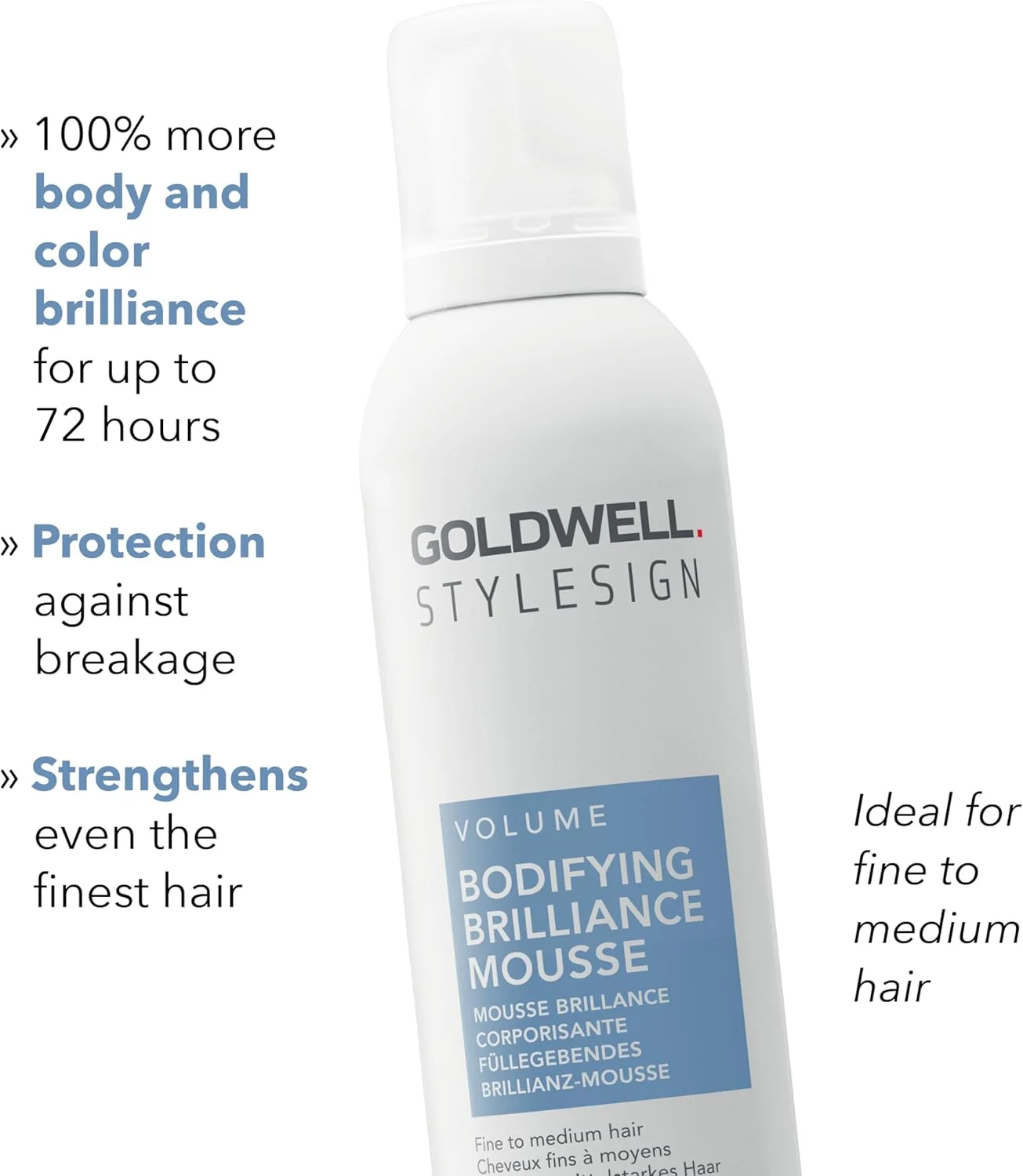 موس حجم دهنده و درخشان کننده گلدول Stylesign، ایده آل برای موهای نازک تا متوسط، 300 میلی لیتر