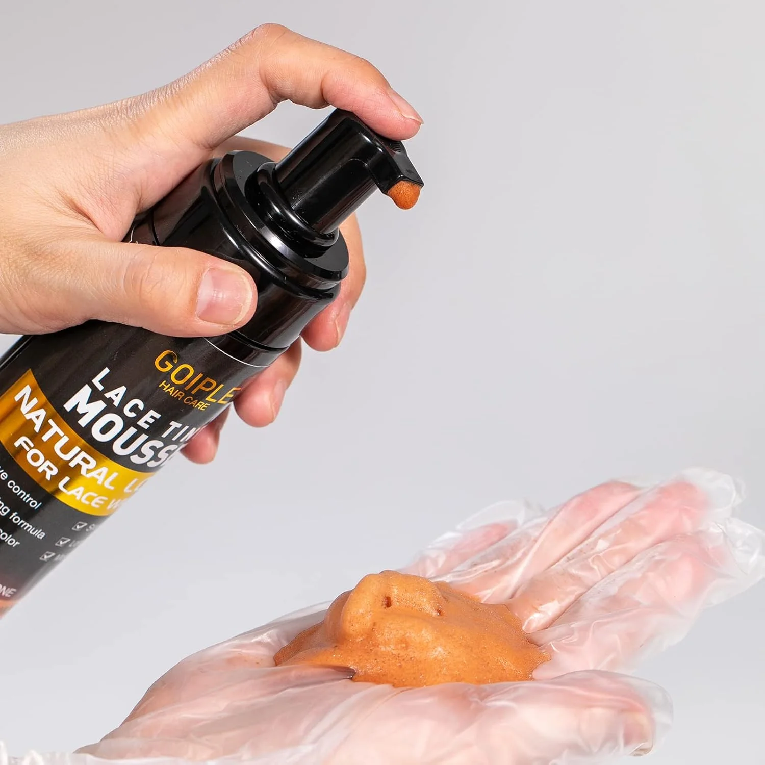 موس رنگی توری مو Goiple، 200 میلی لیتر - رنگ توری طبیعی، قهوه ای متوسط - رنگ موی کلاه گیس