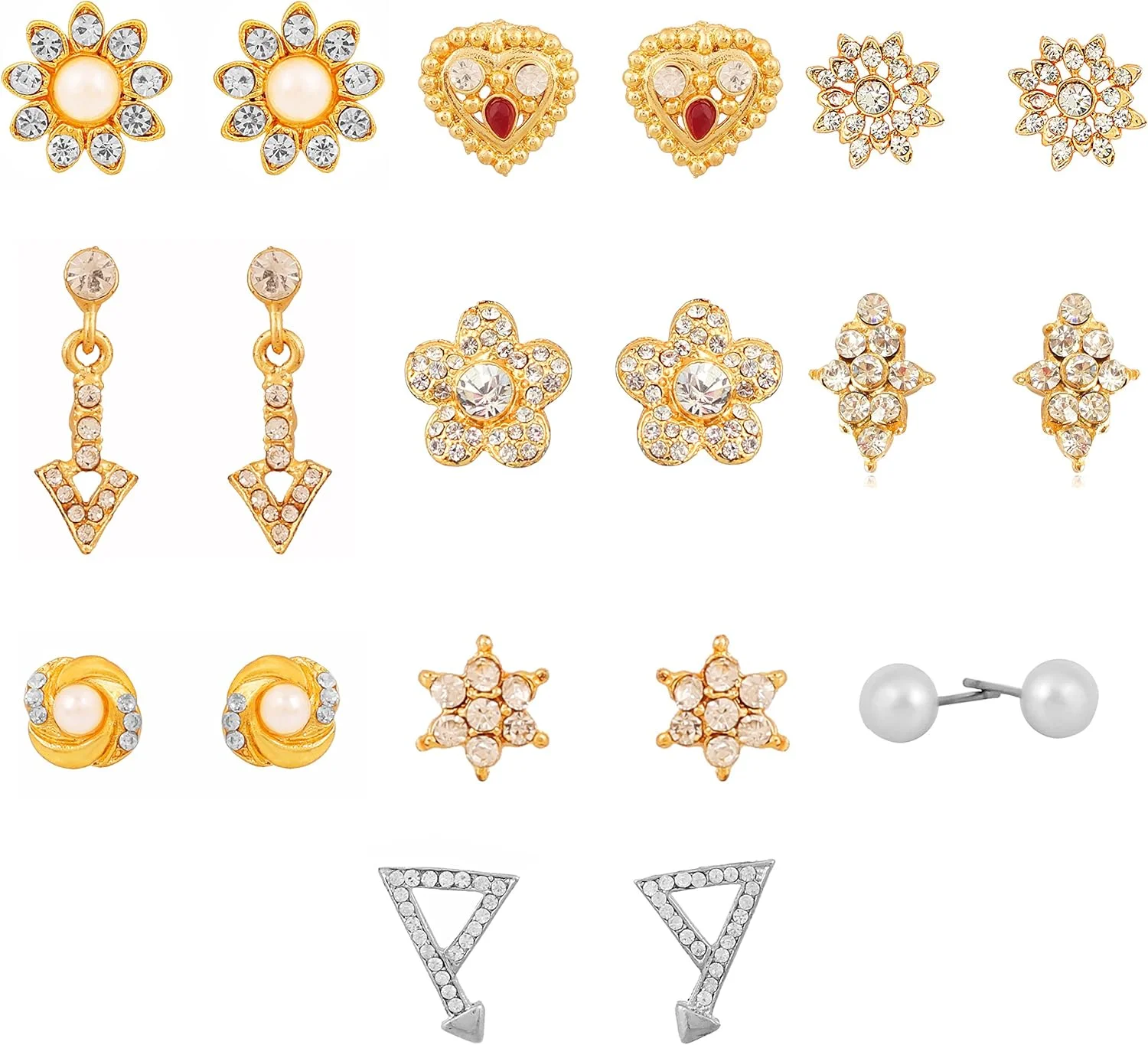 گوشواره های میخی نگین دار طلایی زنانه تاچ استون، مجموعه تابستانی