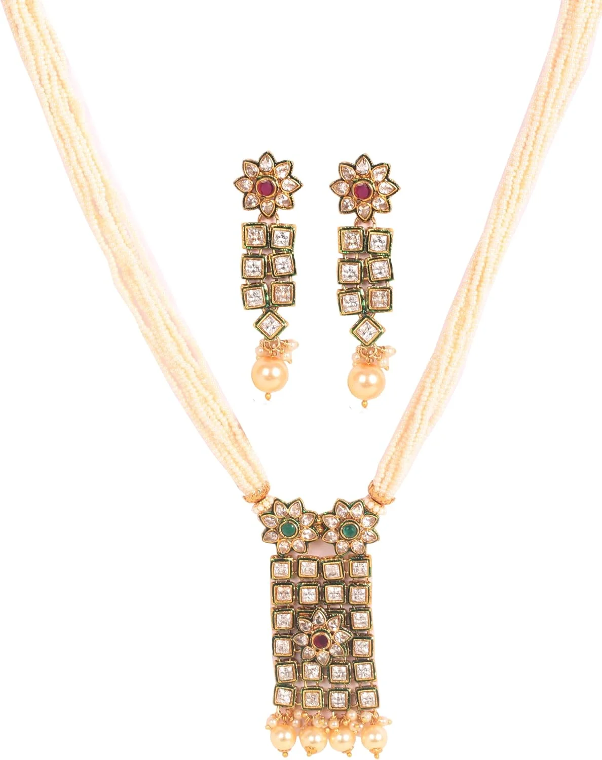 تاچ استون جدید! گوشواره های جواهرات طراح چند لایه مروارید یاقوت زمرد مصنوعی زیرکونیا مکعبی گلدار سلطنتی بالیوود هندی با روکش طلای عتیقه برای زنان به همراه گردنبند. تاچ استون جدید! گوشواره های جواهرات طراح چند لایه مروارید یاقوت زمرد مصنوعی زیرکونیا مکعبی گلدار سلطنتی بالیوود هندی با روکش طلای عتیقه برای زنان به همراه گردنبند.