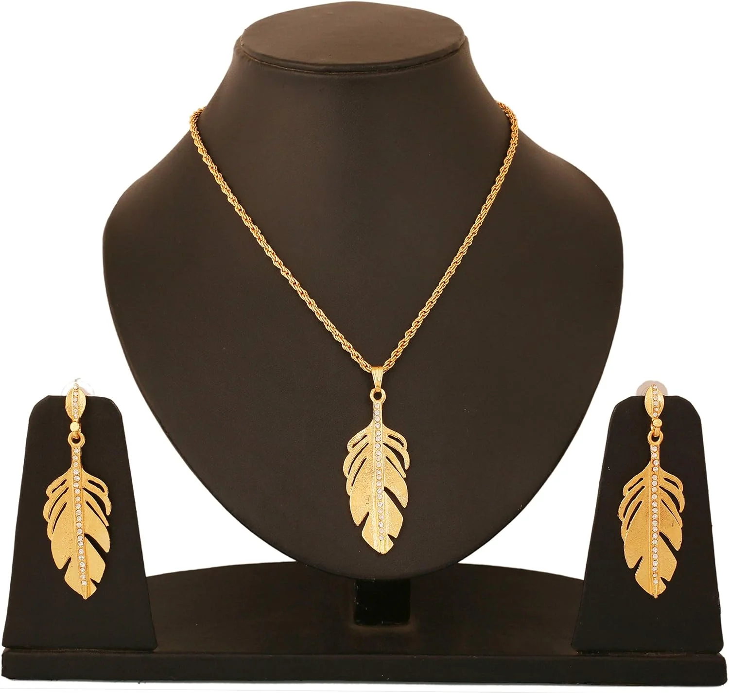 ست آویز و گوشواره زنانه تاچ استون با طراحی برگ های هنرمندانه ست آویز و گوشواره زنانه تاچ استون با طراحی برگ های هنرمندانه