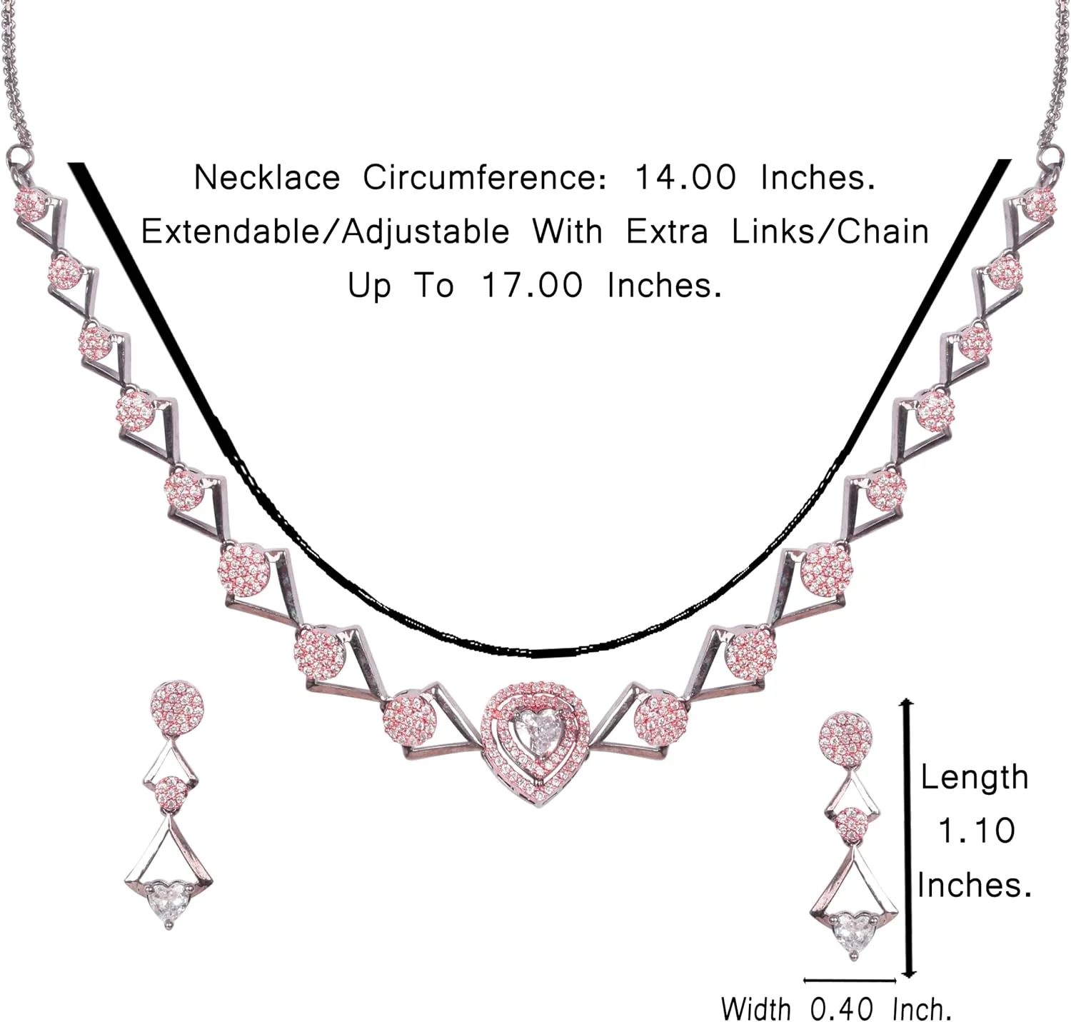 ست گردنبند و گوشواره زنانه تاچ استون با روکش طلای رزگلد عتیقه، طرح الماس مصنوعی، گرد، قلبی، هندسی و زیرکونیا ست گردنبند و گوشواره زنانه تاچ استون با روکش طلای رزگلد عتیقه، طرح الماس مصنوعی، گرد، قلبی، هندسی و زیرکونیا