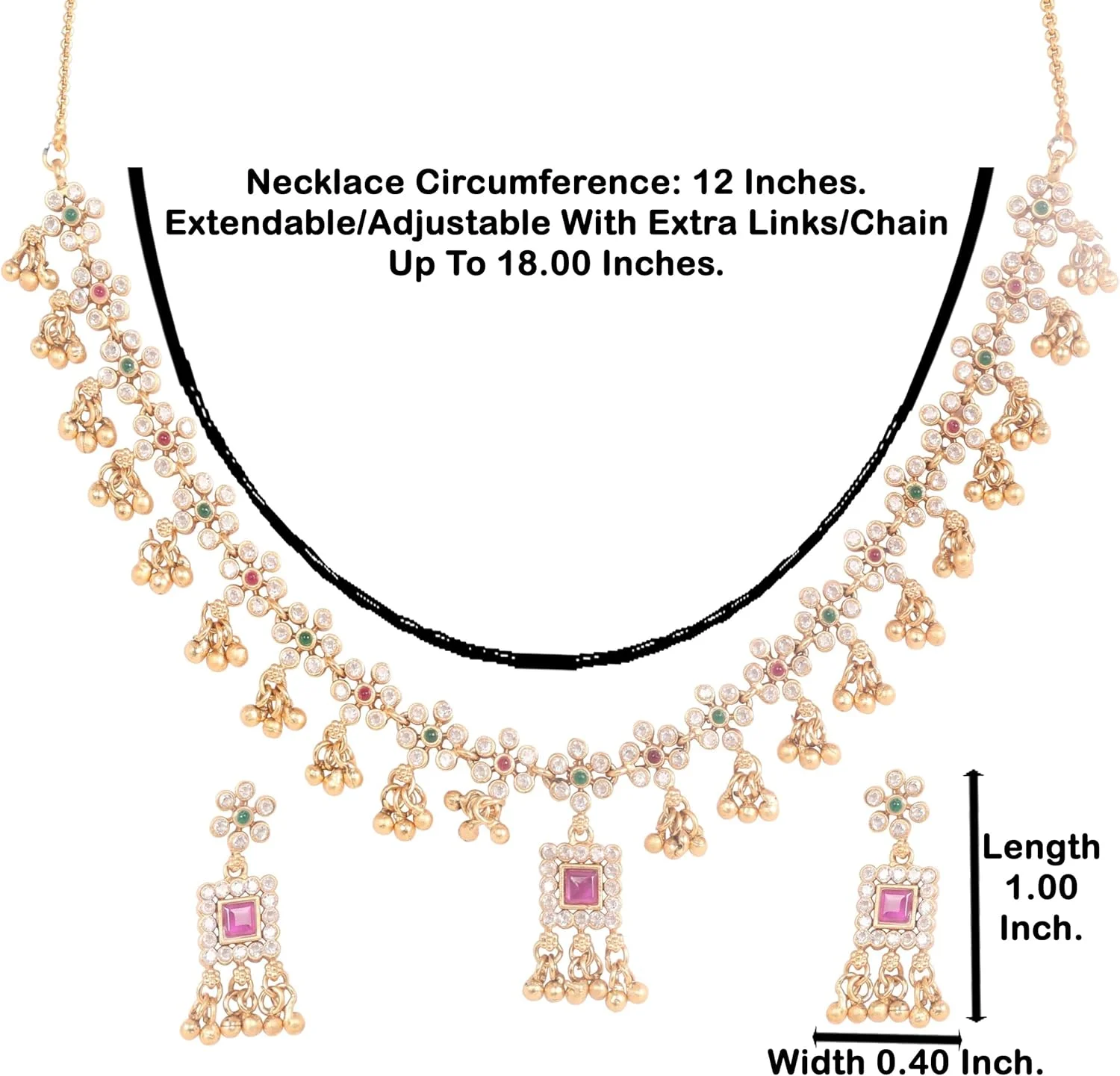 تاچ استون، گردنبند و گوشواره های طرح طلا عتیقه با نگین های اتمی گرد، زمرد مصنوعی سبز، یاقوت مصنوعی قرمز گرد و مربعی، زنجیر ضخیم، جواهرات زنانه طراح. تاچ استون، گردنبند و گوشواره های طرح طلا عتیقه با نگین های اتمی گرد، زمرد مصنوعی سبز، یاقوت مصنوعی قرمز گرد و مربعی، زنجیر ضخیم، جواهرات زنانه طراح.