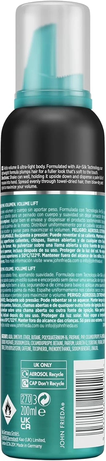موس حجم دهنده مو جان فریدا مدل Volume Lift Air Whipped Foam، 200 میلی لیتر (تک عددی)