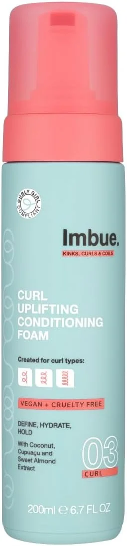 موس حالت دهنده و نرم کننده مو فوم Imbue Curl Uplifting - نرم کننده مو مناسب موهای فر، فاقد پارابن، وگان، سفید موس حالت دهنده و نرم کننده مو فوم Imbue Curl Uplifting - نرم کننده مو مناسب موهای فر، فاقد پارابن، وگان، سفید