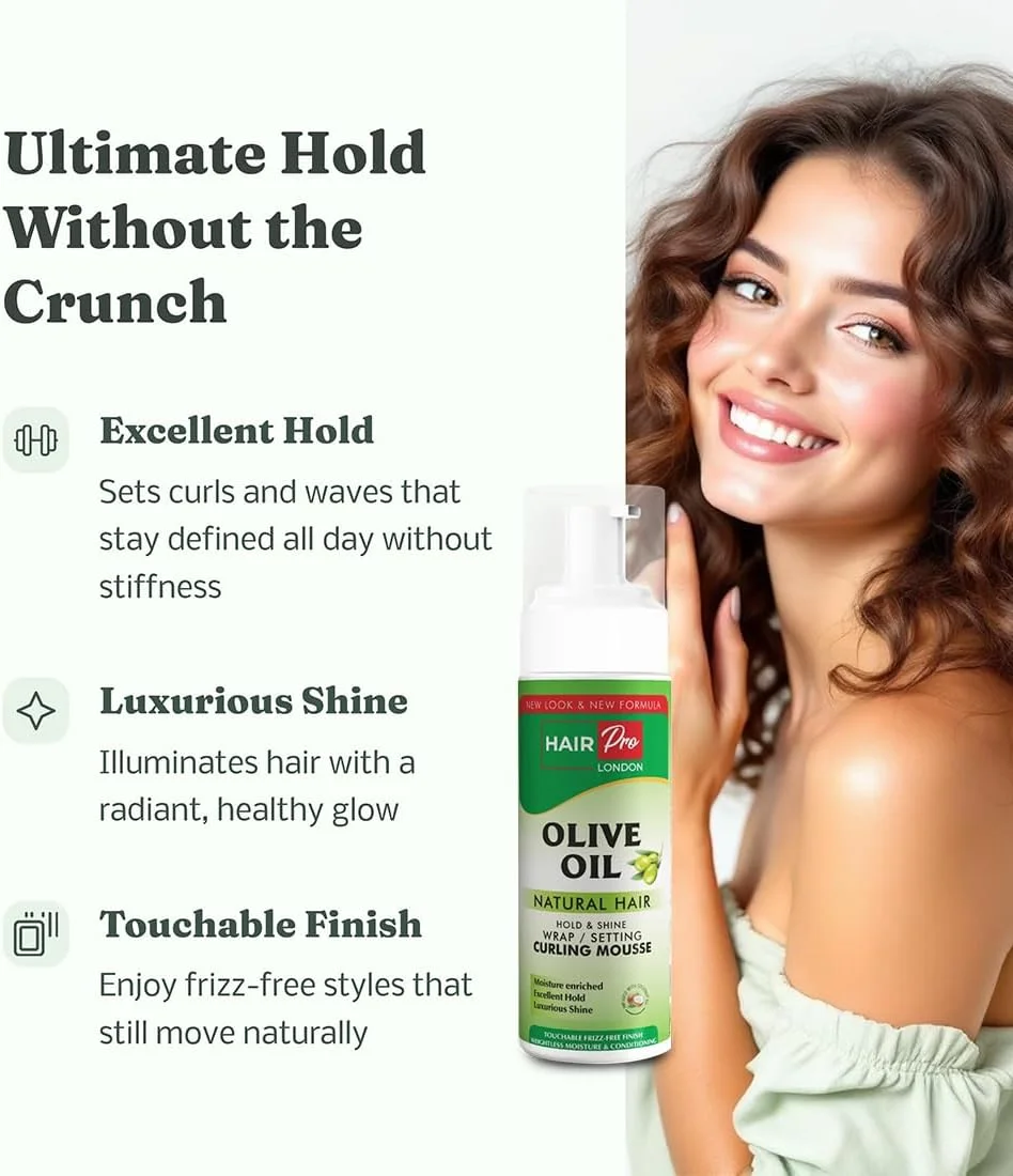 موس حالت دهنده و براق کننده مو حاوی روغن زیتون و نارگیل آیکن لندن هیرپرو 207 میلی لیتر