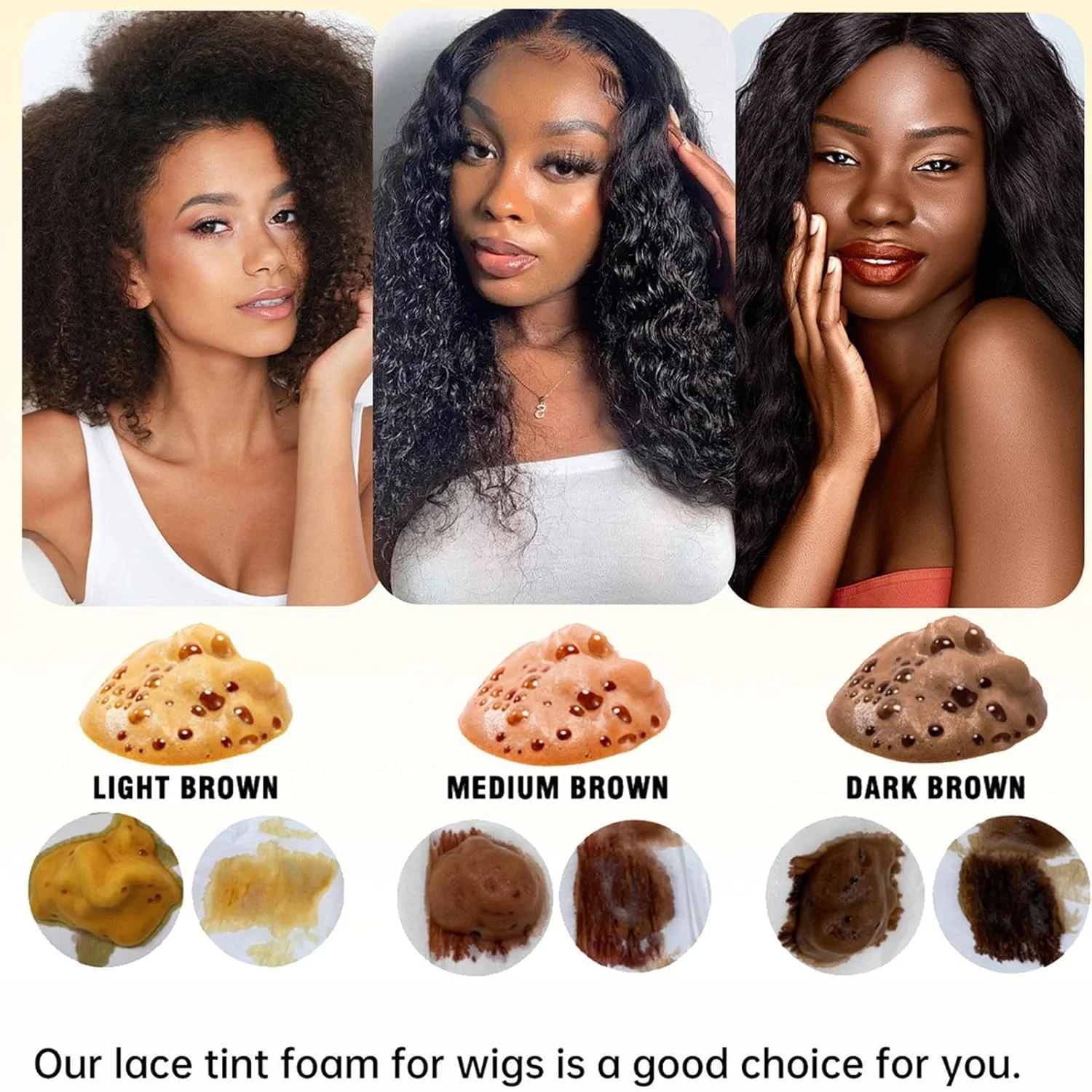 موس رنگی توری مو LBOYLOVE®، اسپری فوم قهوه ای موکا برای کلاه گیس های توری جلویی و تکه های مو، برای کلاه گیس های زنانه و رنگ نهایی طبیعی (قهوه ای تیره) موس رنگی توری مو LBOYLOVE®، اسپری فوم قهوه ای موکا برای کلاه گیس های توری جلویی و تکه های مو، برای کلاه گیس های زنانه و رنگ نهایی طبیعی (قهوه ای تیره)