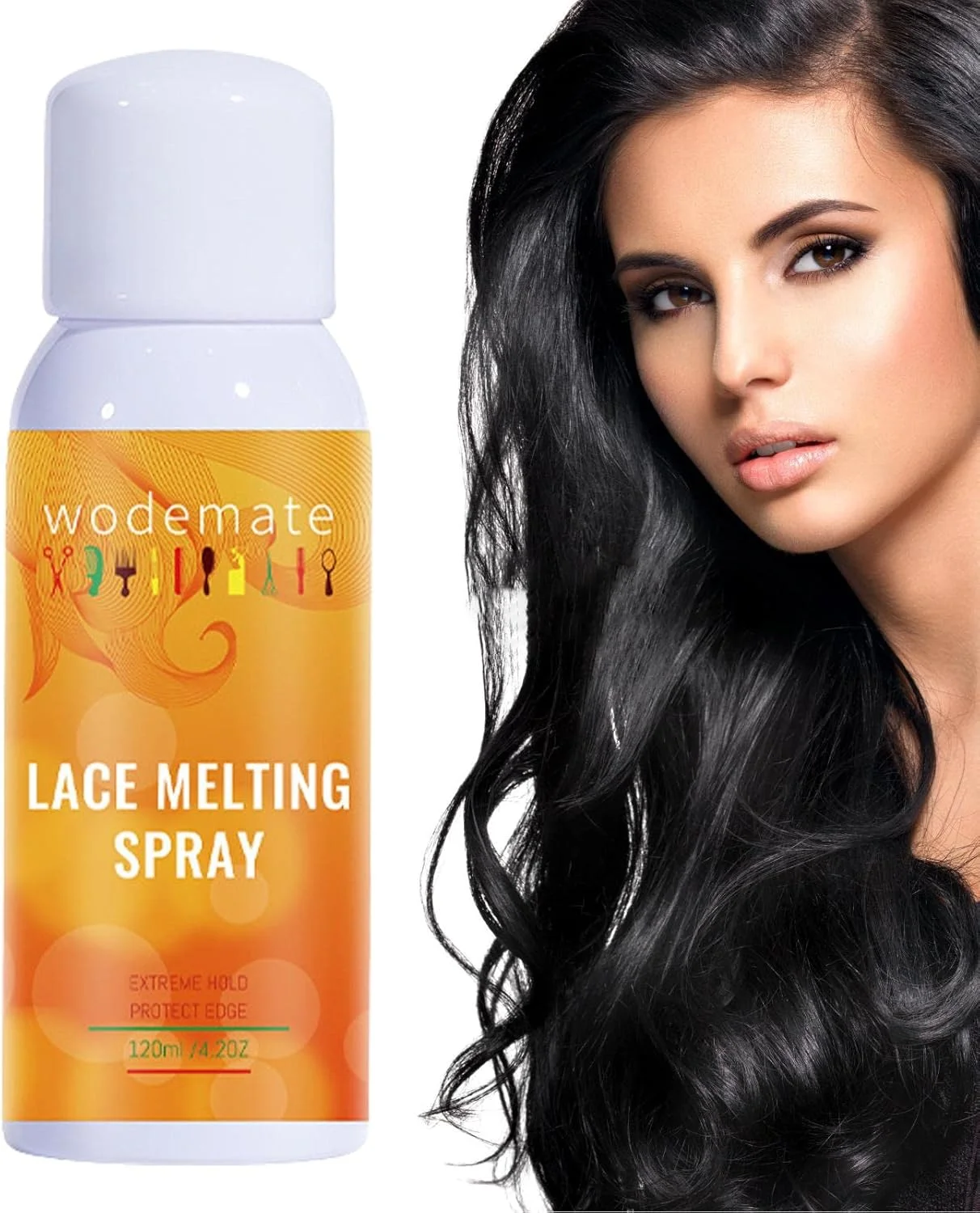 اسپری رنگ توری کلاه گیس 5 عددی | موس رنگ توری مو - اسپری رنگ توری 120 میلی لیتری برای ذوب و نگه داشتن کلاه گیس توری و چسب مو برای کلاه گیس