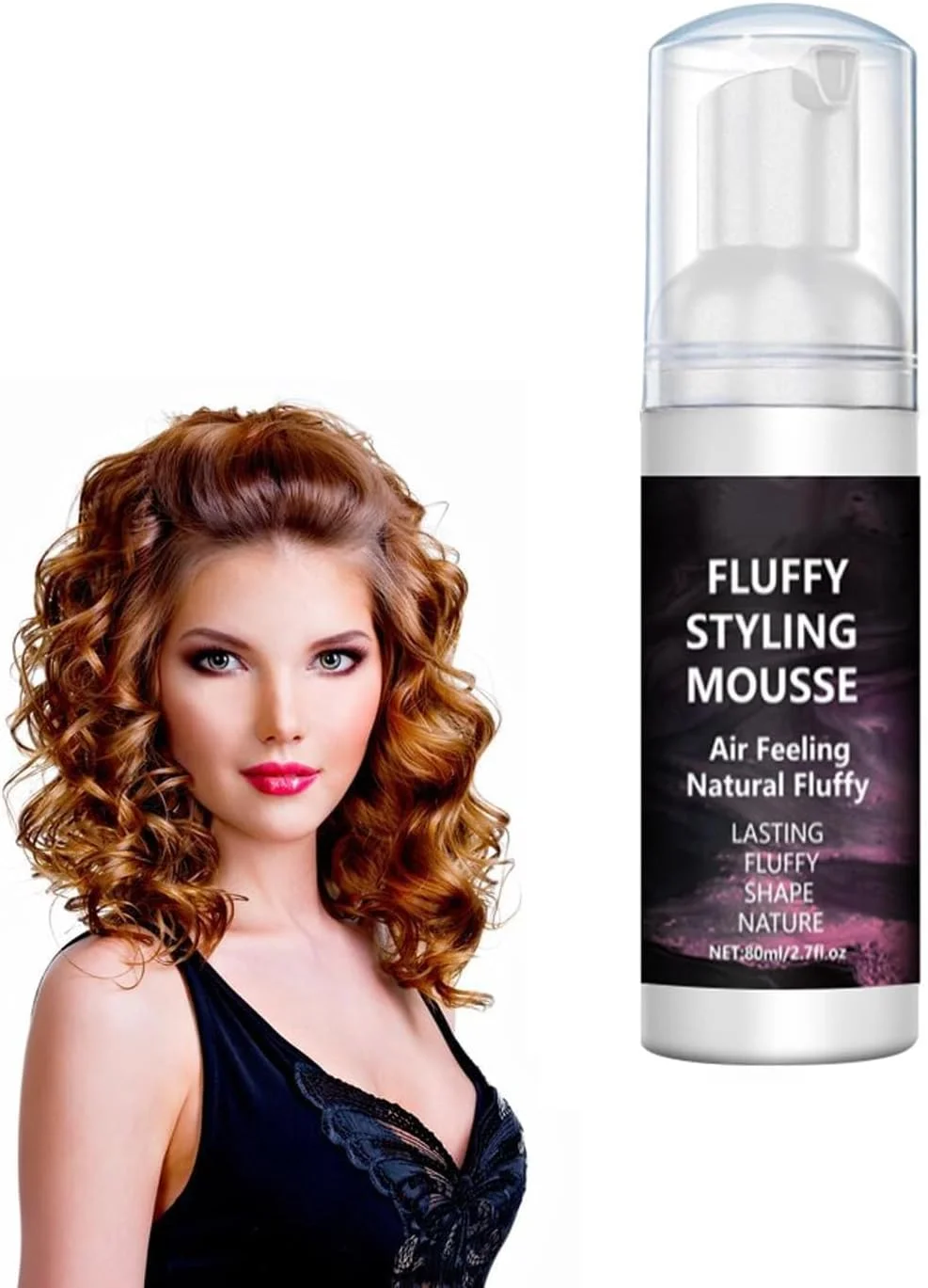 موس حالت دهنده مو 80 میلی لیتری، فوم حالت دهنده برای موهای نازک و کم حجم، موس موی سبک و با قابلیت انعطاف، محصولات حالت دهنده مو برای زنان و مردان، حالت دهنده موی طبیعی و ماندگار برای درخشش احیا کننده