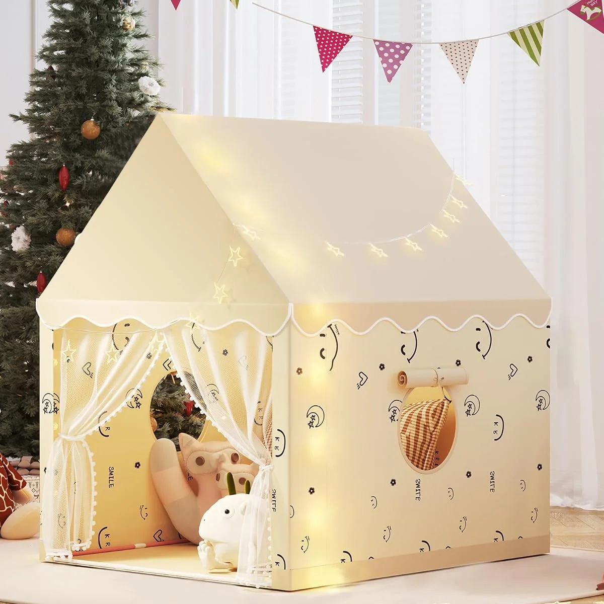 چادر بازی بزرگ AccLoo برای کودکان، چادرهای بازی محکم برای کودکان نوپا به همراه کیف نگهداری، اسباب بازی اتاق بازی کودکان در فضای باز برای پسران و دختران 3 تا 10 ساله، پارچه پلی استر قابل شستشو، قاب فلزی جداشدنی چادر بازی بزرگ AccLoo برای کودکان، چادرهای بازی محکم برای کودکان نوپا به همراه کیف نگهداری، اسباب بازی اتاق بازی کودکان در فضای باز برای پسران و دختران 3 تا 10 ساله، پارچه پلی استر قابل شستشو، قاب فلزی جداشدنی