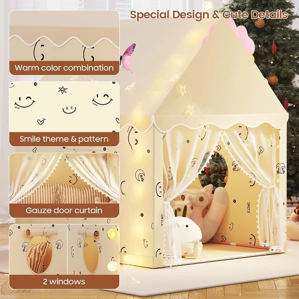 چادر بازی بزرگ AccLoo برای کودکان، چادرهای بازی محکم برای کودکان نوپا به همراه کیف نگهداری، اسباب بازی اتاق بازی کودکان در فضای باز برای پسران و دختران 3 تا 10 ساله، پارچه پلی استر قابل شستشو، قاب فلزی جداشدنی چادر بازی بزرگ AccLoo برای کودکان، چادرهای بازی محکم برای کودکان نوپا به همراه کیف نگهداری، اسباب بازی اتاق بازی کودکان در فضای باز برای پسران و دختران 3 تا 10 ساله، پارچه پلی استر قابل شستشو، قاب فلزی جداشدنی