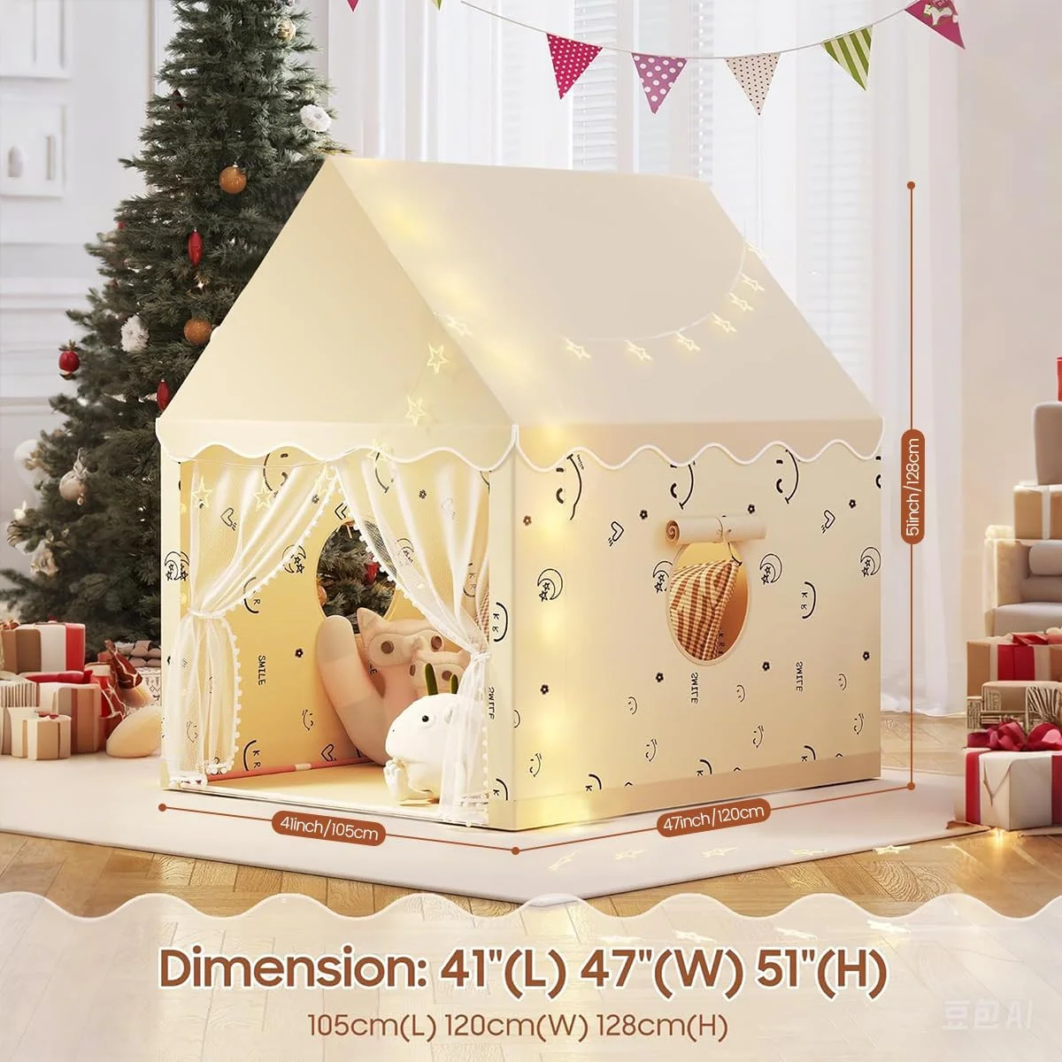 چادر بازی بزرگ AccLoo برای کودکان، چادرهای بازی محکم برای کودکان نوپا به همراه کیف نگهداری، اسباب بازی اتاق بازی کودکان در فضای باز برای پسران و دختران 3 تا 10 ساله، پارچه پلی استر قابل شستشو، قاب فلزی جداشدنی چادر بازی بزرگ AccLoo برای کودکان، چادرهای بازی محکم برای کودکان نوپا به همراه کیف نگهداری، اسباب بازی اتاق بازی کودکان در فضای باز برای پسران و دختران 3 تا 10 ساله، پارچه پلی استر قابل شستشو، قاب فلزی جداشدنی