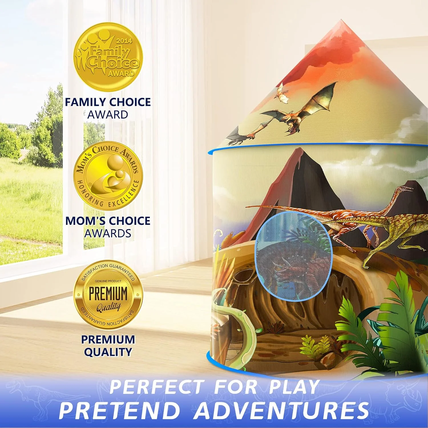 چادر بازی کودکان طرح دایناسور Afomida، یک ماجراجویی فوق العاده، چادر پاپ آپ برای کودکان، اسباب بازی دایناسور هدیه ای برای دختران و پسران، چادرهای فضای باز و سرپوشیده برای کودکان چادر بازی کودکان طرح دایناسور Afomida، یک ماجراجویی فوق العاده، چادر پاپ آپ برای کودکان، اسباب بازی دایناسور هدیه ای برای دختران و پسران، چادرهای فضای باز و سرپوشیده برای کودکان