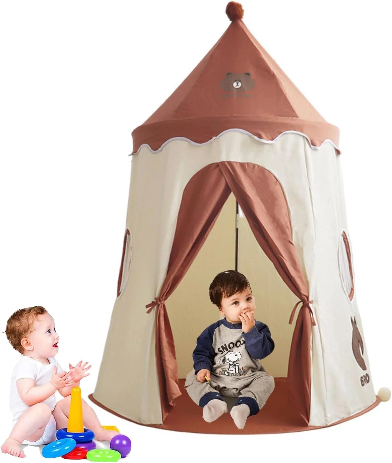 چادر بازی بزرگ کودکانه AM ANNA قهوه ای با دو پنجره، خانه بازی چادری کودکان برای بازی کودکان در داخل خانه، چادر تخت کودک نوپا برای اسباب بازی های پسرانه دخترانه رنگ قهوه ای، چادر کودک نوپا قابل حمل و تاشو چادر بازی بزرگ کودکانه AM ANNA قهوه ای با دو پنجره، خانه بازی چادری کودکان برای بازی کودکان در داخل خانه، چادر تخت کودک نوپا برای اسباب بازی های پسرانه دخترانه رنگ قهوه ای، چادر کودک نوپا قابل حمل و تاشو