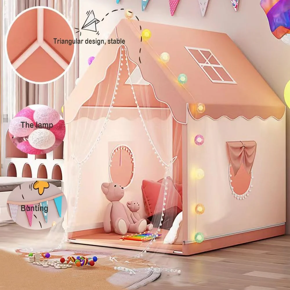 چادر بازی کودک AM ANNA، چادر بازی خانه برای کودکان، اسباب بازی هدیه چادر قلعه شاهزاده خانم برای دختران و پسران، خانه بازی با چراغ ها و پرچم های رنگی برای کودکان نوپا، کودکان در داخل و خارج از منزل (چادر مطالعه و اتاق بازی) چادر بازی کودک AM ANNA، چادر بازی خانه برای کودکان، اسباب بازی هدیه چادر قلعه شاهزاده خانم برای دختران و پسران، خانه بازی با چراغ ها و پرچم های رنگی برای کودکان نوپا، کودکان در داخل و خارج از منزل (چادر مطالعه و اتاق بازی)