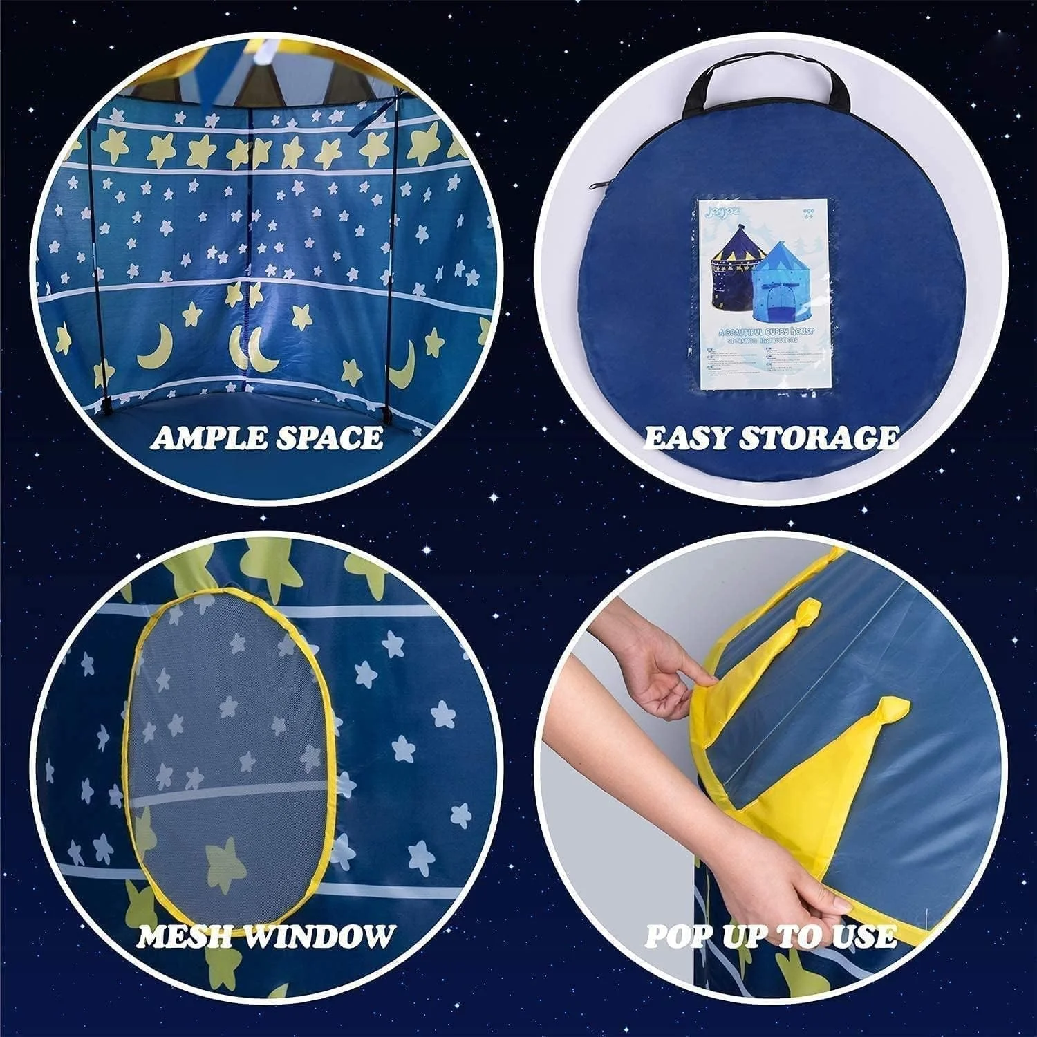 چادر بازی کودک آمرتیر | خانه بازی تاشو کودک | چادر کودک قابل شستشو برای استفاده در فضای داخلی | چادر پاپ آپ با طراحی نرم و راحت برای کمپینگ، حیاط خلوت و زمان بازی چادر بازی کودک آمرتیر | خانه بازی تاشو کودک | چادر کودک قابل شستشو برای استفاده در فضای داخلی | چادر پاپ آپ با طراحی نرم و راحت برای کمپینگ، حیاط خلوت و زمان بازی