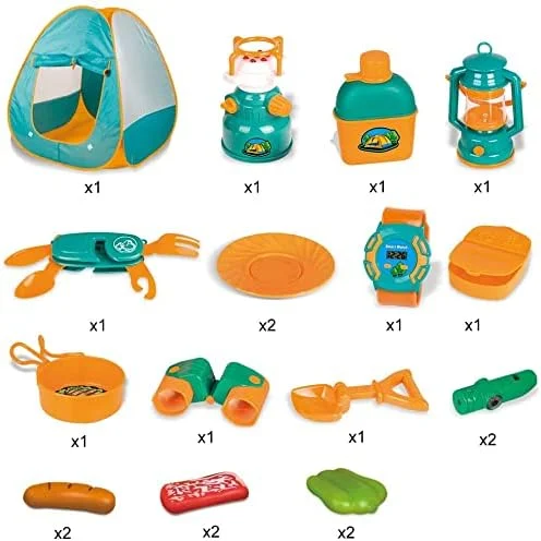 مجموعه کمپینگ کودکان AMERTEER با چادر بازی 19 تکه، چادر پاپ آپ برای کودکان و مجموعه ابزار اسباب بازی کمپینگ برای کودکان نوپا، پسران و دختران، چادر اسباب بازی فضای باز و هدیه تولد مجموعه کمپینگ کودکان AMERTEER با چادر بازی 19 تکه، چادر پاپ آپ برای کودکان و مجموعه ابزار اسباب بازی کمپینگ برای کودکان نوپا، پسران و دختران، چادر اسباب بازی فضای باز و هدیه تولد