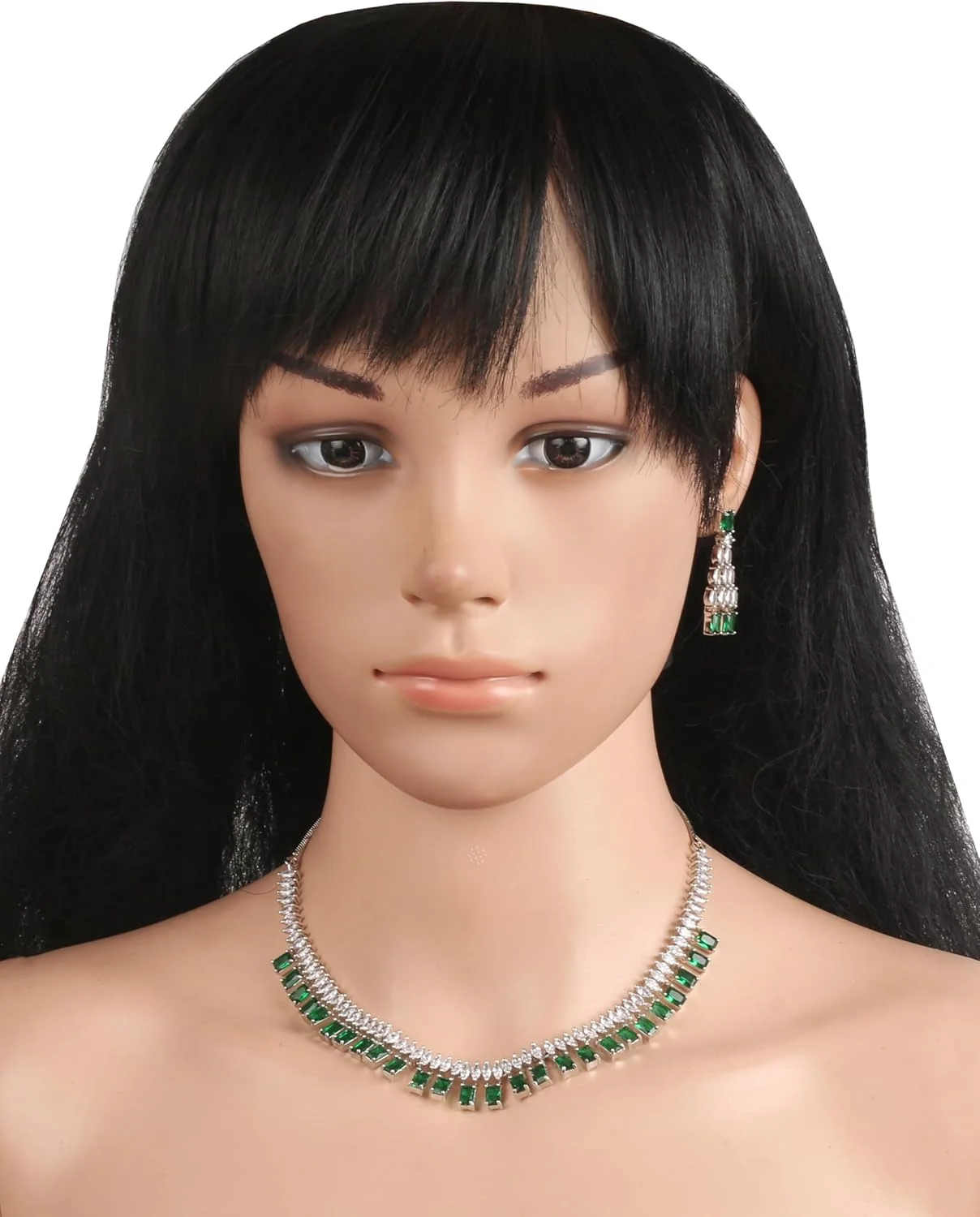 تاچ استون جدید! ست گردنبند زنانه طرح هندی بالیوودی دست ساز، نگین های هندسی اتمی، مارکیز، زیرکونیا، مستطیلی، زمرد مصنوعی، روکش طلای سفید. تاچ استون جدید! ست گردنبند زنانه طرح هندی بالیوودی دست ساز، نگین های هندسی اتمی، مارکیز، زیرکونیا، مستطیلی، زمرد مصنوعی، روکش طلای سفید.