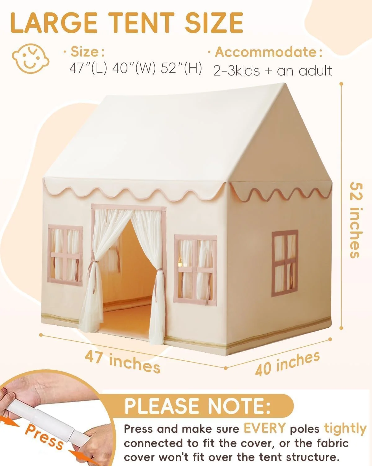 چادر بازی کودک با زیرانداز پایه، خانه بازی بزرگ کودک، چادر بازی داخلی با چراغ ستاره ای، چادر بازی کودک نوپا برای اسباب بازی کودکان چادر بازی کودک با زیرانداز پایه، خانه بازی بزرگ کودک، چادر بازی داخلی با چراغ ستاره ای، چادر بازی کودک نوپا برای اسباب بازی کودکان