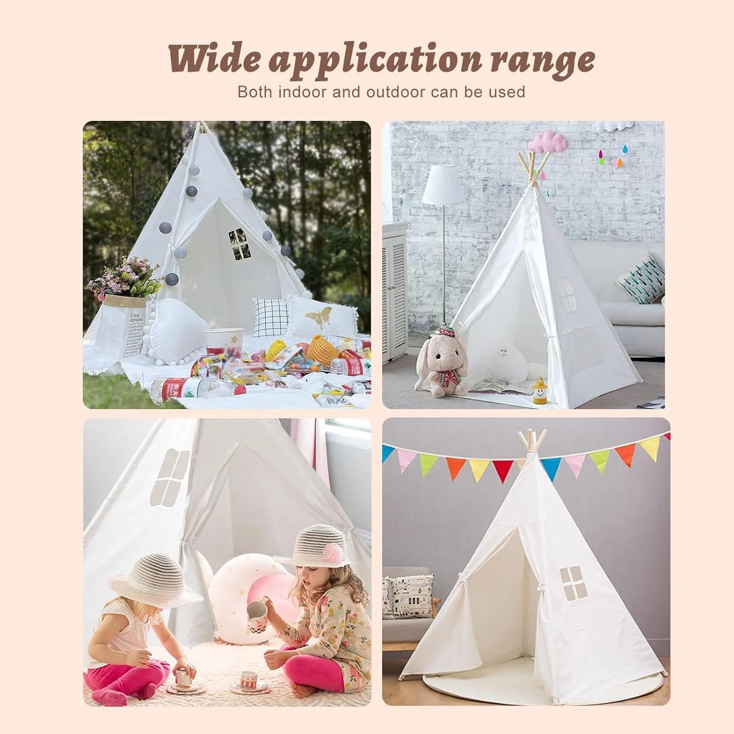 چادر تیپی AUTOYSUR برای کودکان، چادر بازی تاشو برای کودکان، چادر بازی خانه بازی هدیه دخترانه پسرانه برای بازی های داخل خانه کودکان با بوم پنبه ای، میله های صیقلی (سفید) چادر تیپی AUTOYSUR برای کودکان، چادر بازی تاشو برای کودکان، چادر بازی خانه بازی هدیه دخترانه پسرانه برای بازی های داخل خانه کودکان با بوم پنبه ای، میله های صیقلی (سفید)