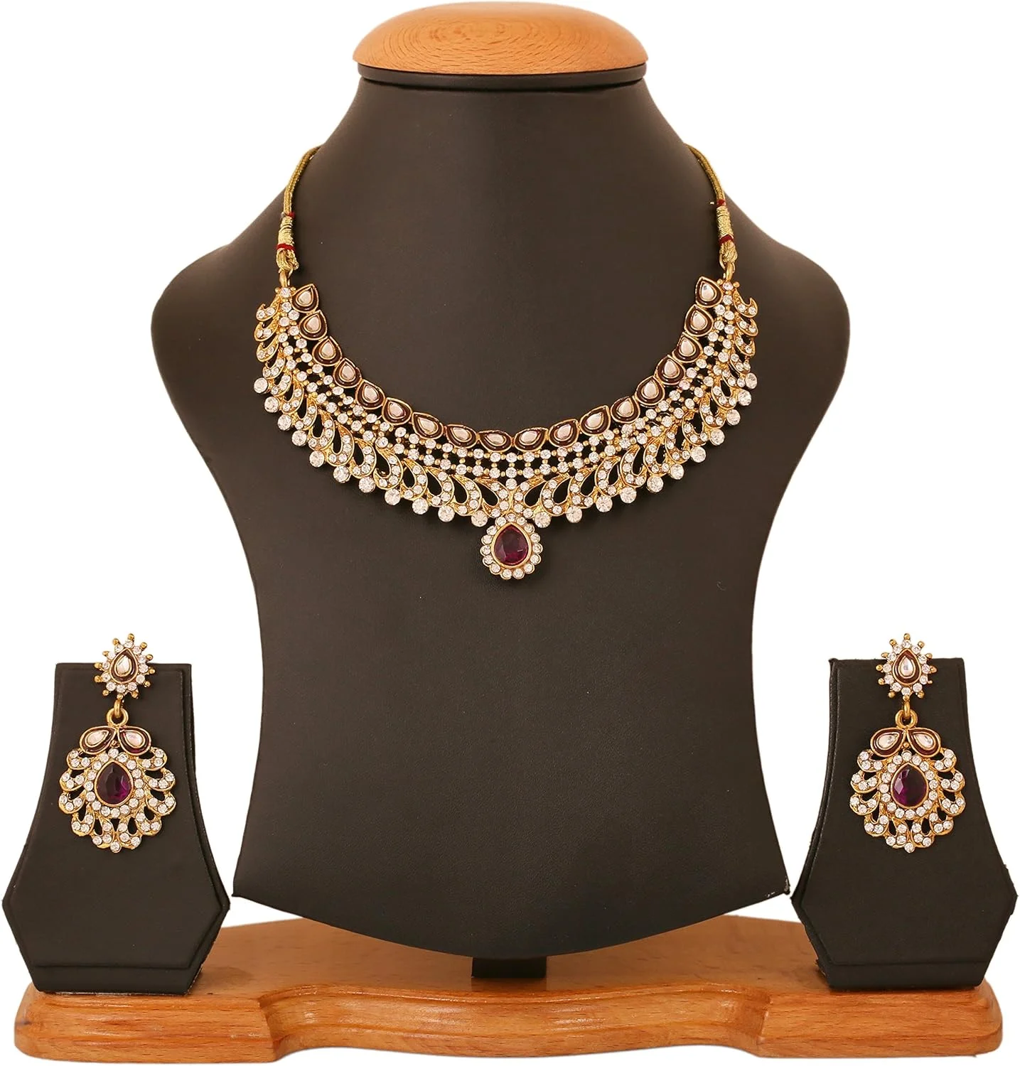تاچ استون گردنبند جواهرات عروسی Kundan mina faux ruby diamante به سبک بالیوود هندی با رنگ طلایی عتیقه تاچ استون گردنبند جواهرات عروسی Kundan mina faux ruby diamante به سبک بالیوود هندی با رنگ طلایی عتیقه