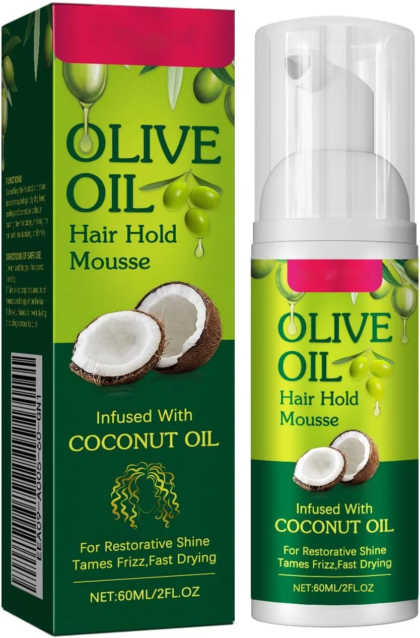 موس حالت دهنده موی زیتون طبیعی، موس فر کننده، موس مرطوب کننده و صاف کننده وز مو، مناسب برای محافظت و مرطوب کردن مو، 60 میلی لیتر موس حالت دهنده موی زیتون طبیعی، موس فر کننده، موس مرطوب کننده و صاف کننده وز مو، مناسب برای محافظت و مرطوب کردن مو، 60 میلی لیتر