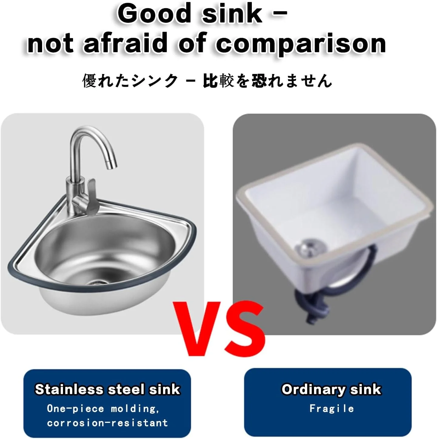 سینک مثلثی دیواری گوشه با یک لگن استیل ضد زنگ تجاری با شیر و قفسه آبچکان برای استفاده در رستوران، بار، کافه، فقط آب سرد - 34 * 34 سانتی متر * 13 سانتی متر